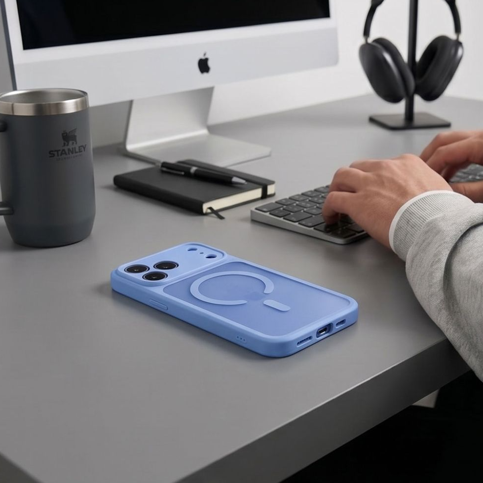 MagSafe tok Apple iPhone 18 Pro / 17 Pro-hoz, Tech-Protect, BasicMag, Matt Kék