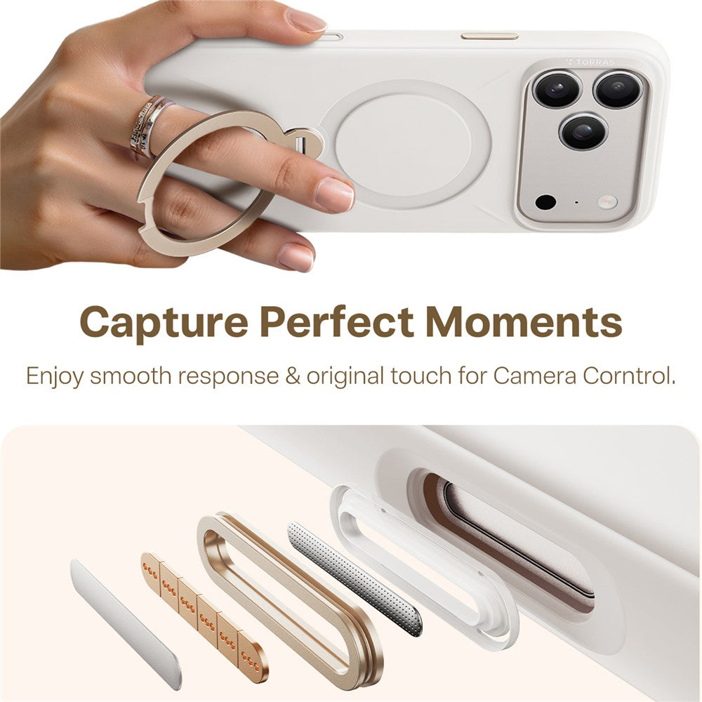 MagSafe tok Apple iPhone 17 Pro Max-hez, Torras, QPRO Szilikon, Fehér