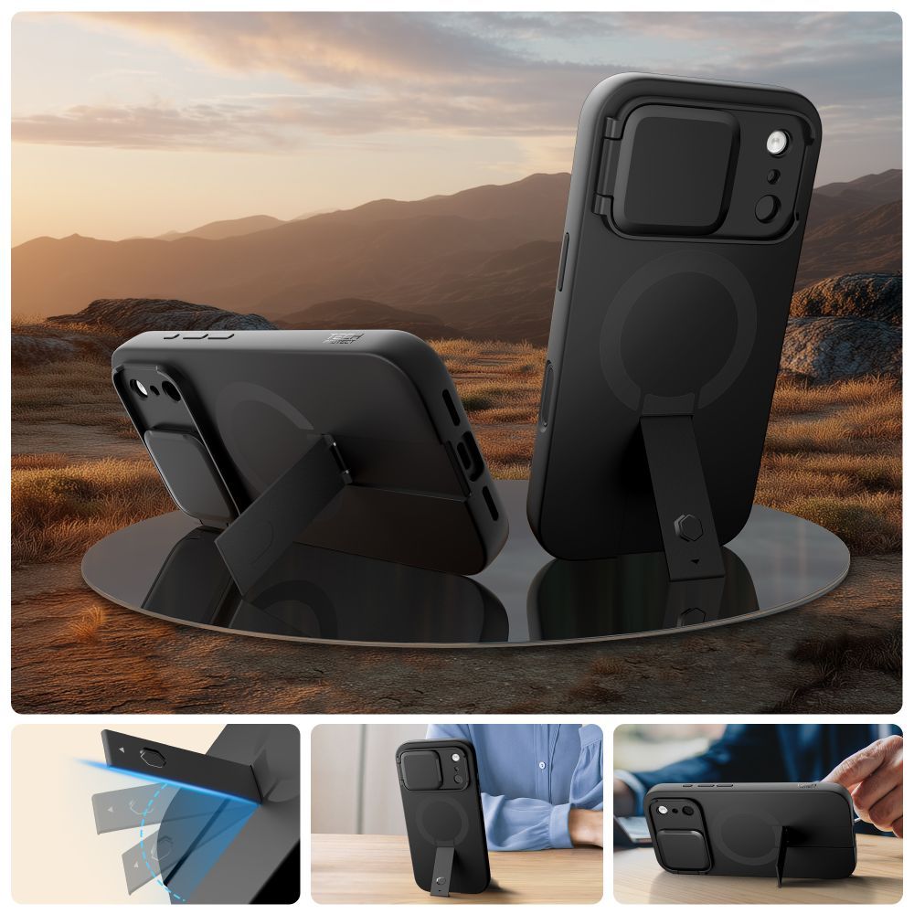 MagSafe tok Apple iPhone 17 Pro-hoz, Tech-Protect, Kevlar Aura, Fekete