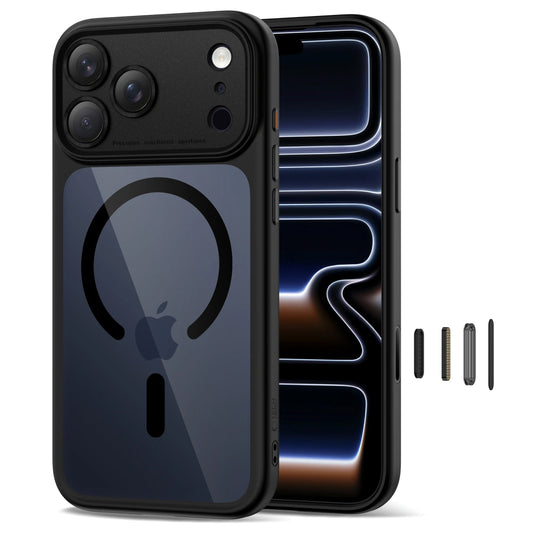 MagSafe tok Apple iPhone 17 Pro Max-hoz, Tech-Protect, MagPeak, Fekete Átlátszó