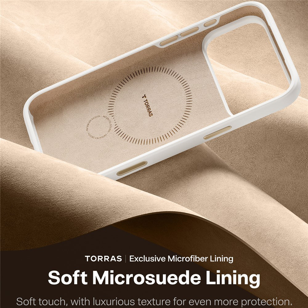 MagSafe tok Apple iPhone 17 Pro Max-hez, Torras, QPRO Szilikon, Fehér