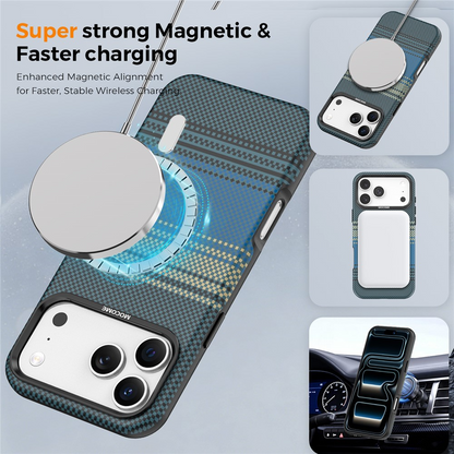 MagSafe Case for Apple iPhone 17 Pro Max, OEM, Gradient Rainbow, Navy Blue