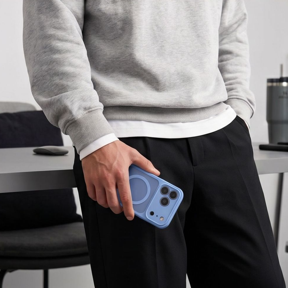 MagSafe tok Apple iPhone 18 Pro / 17 Pro-hoz, Tech-Protect, BasicMag, Matt Kék