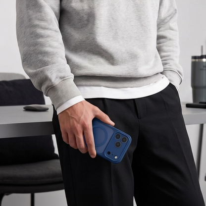 MagSafe tok Apple iPhone 18 Pro / 17 Pro-hoz, Tech-Protect, BasicMag, Matt Tengerészkék