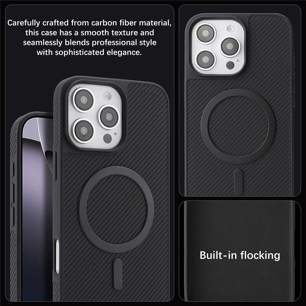 MagSafe tok Apple iPhone 16 Pro-hoz, OEM, Carbon Metal Ring, Fekete