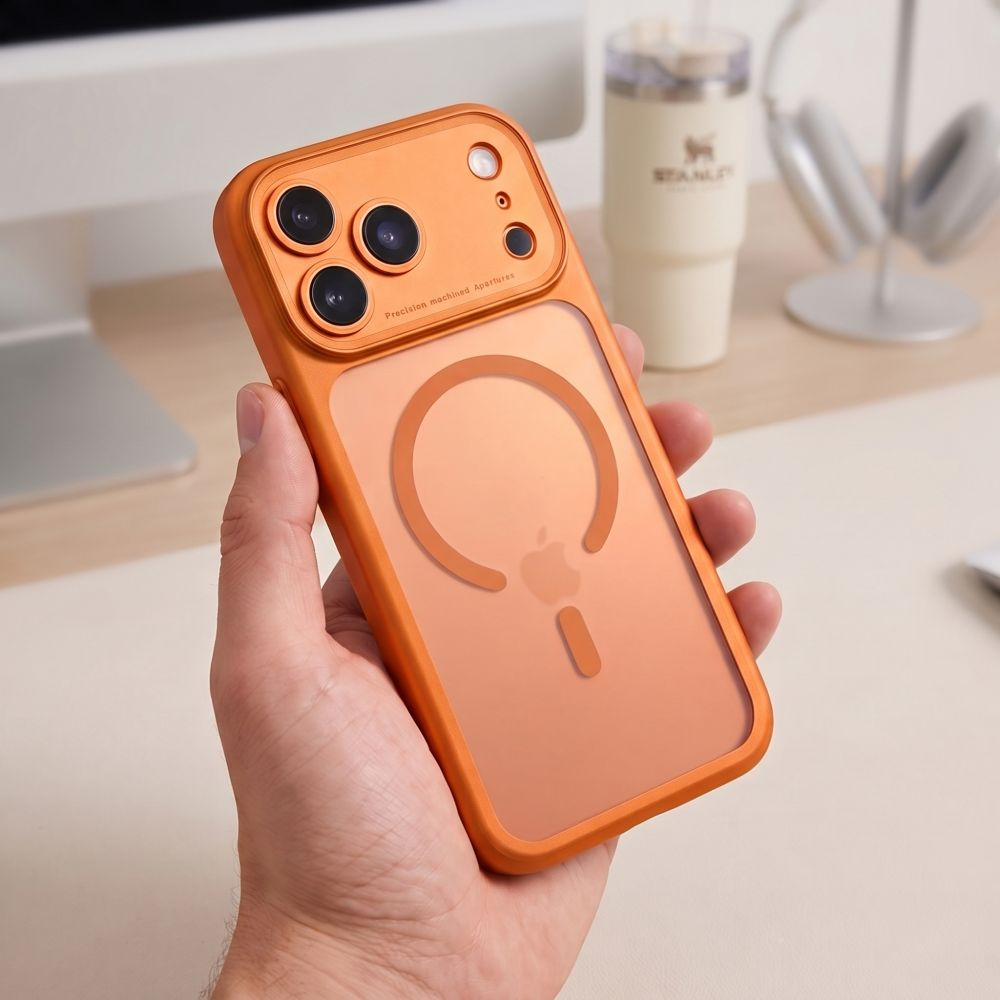 MagSafe tok Apple iPhone 18 Pro Max / 17 Pro Max készülékhez, Tech-Protect, MagPeak CC, Matt Narancssárga