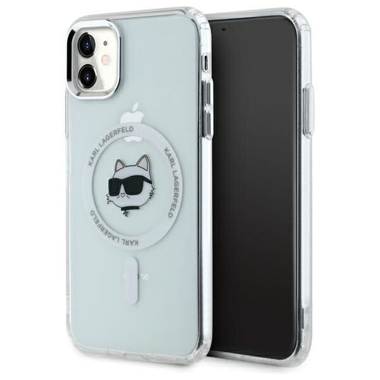 MagSafe tok Apple iPhone 11-hez, Karl Lagerfeld, IML Metal Choupette's Head, Fehér