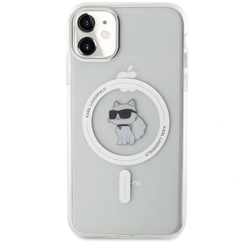 MagSafe Case for Apple iPhone 11, Karl Lagerfeld, IML Metal Choupette's Head, White