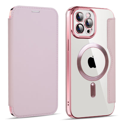 MagSafe Case for Apple iPhone 11 Pro Max, Techsuit, SmartMag Book, Pink