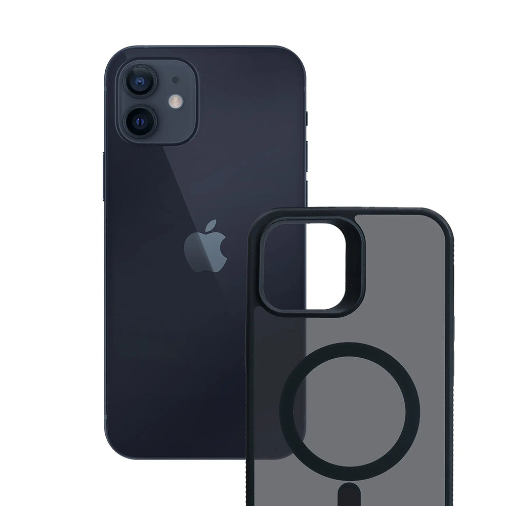MagSafe tok Apple iPhone 12 / 12 Pro-hoz, 3MK, Smoke MagCase, Fekete