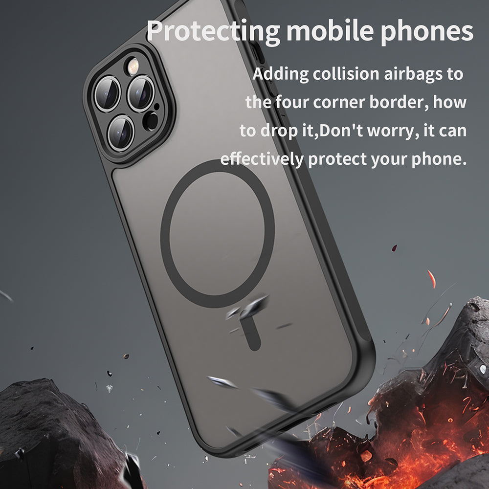 MagSafe tok Apple iPhone 12 Pro Max-hoz, Techsuit, HaloFrost II, Fekete