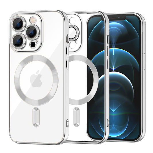 MagSafe tok Apple iPhone 12 Pro Max-hoz, Techsuit, Luxury Crystal, Ezüst