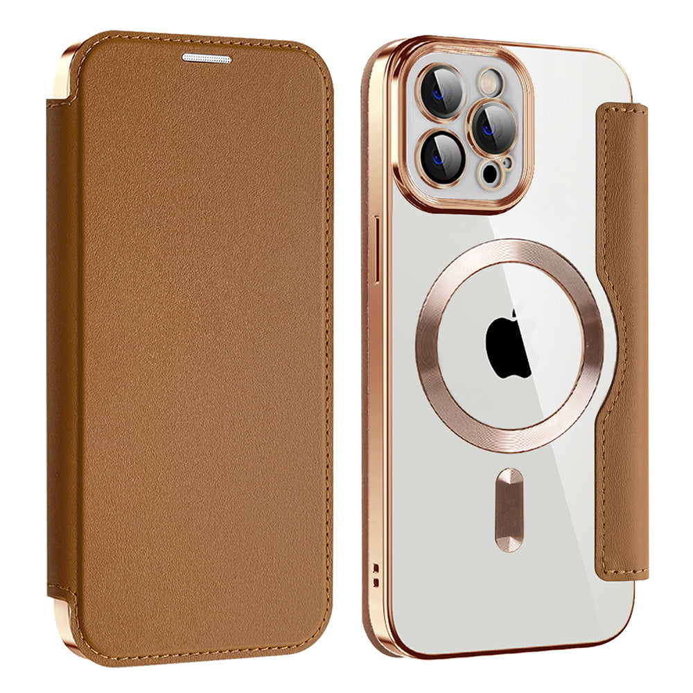 MagSafe tok Apple iPhone 12 Pro Max-hoz, Techsuit, SmartMag Book, Barna