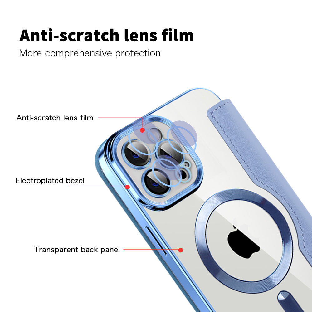 MagSafe tok Apple iPhone 12 Pro-hoz, Techsuit, SmartMag Book, Kék