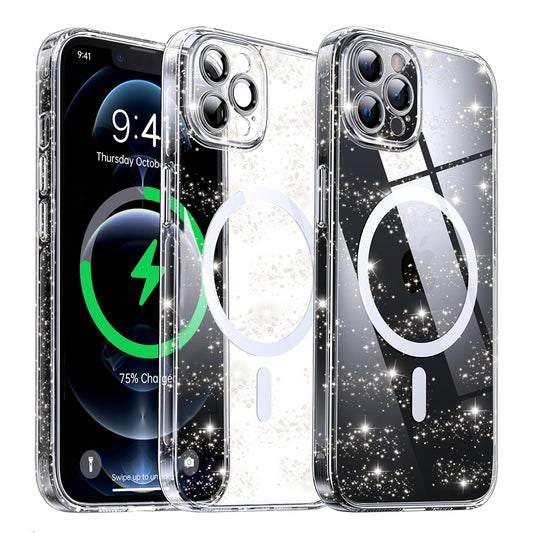 MagSafe tok Apple iPhone 12 Pro-hoz, Techsuit, SparkleSkin, Átlátszó