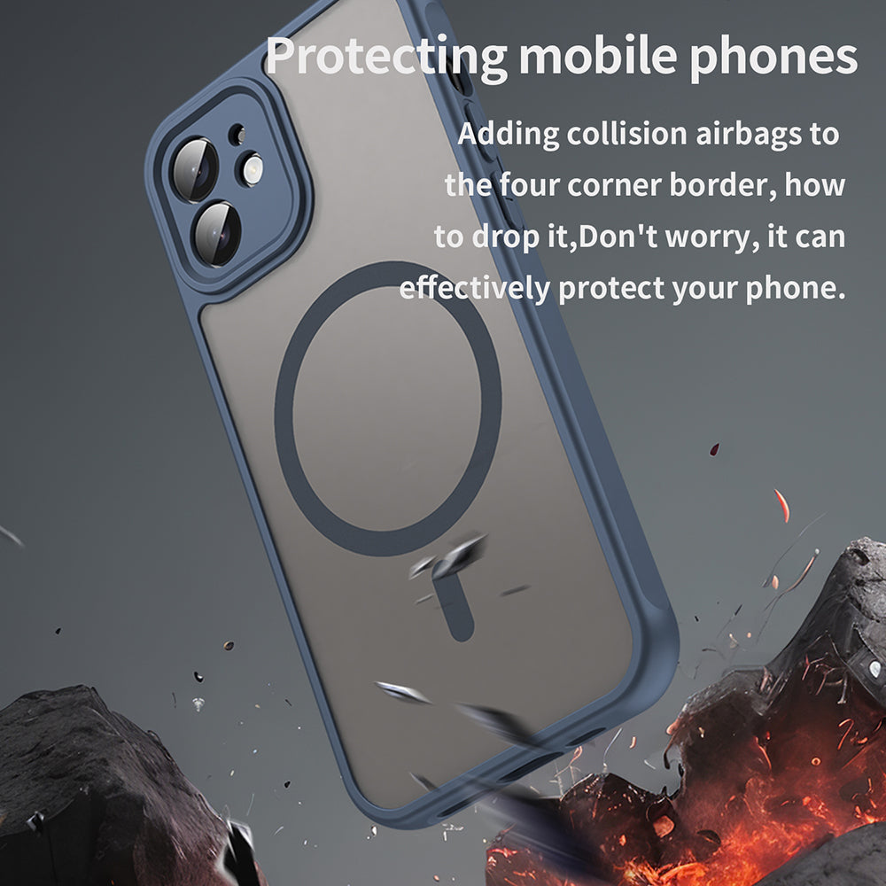 MagSafe tok Apple iPhone 12-hez, Techsuit, HaloFrost II, Tengerészkék