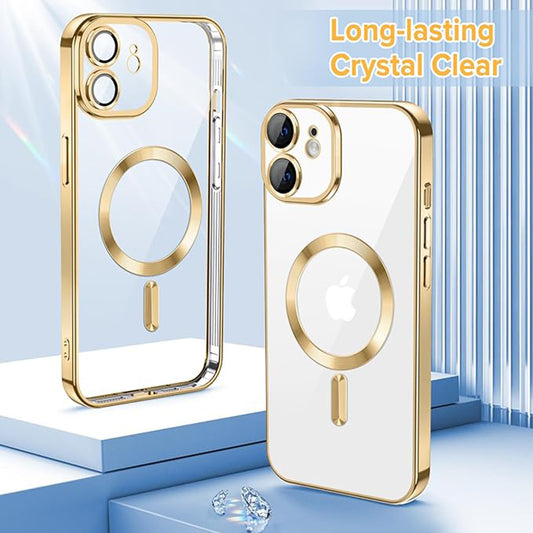 MagSafe Case for Apple iPhone 12, Techsuit, Luxury Crystal, Gold