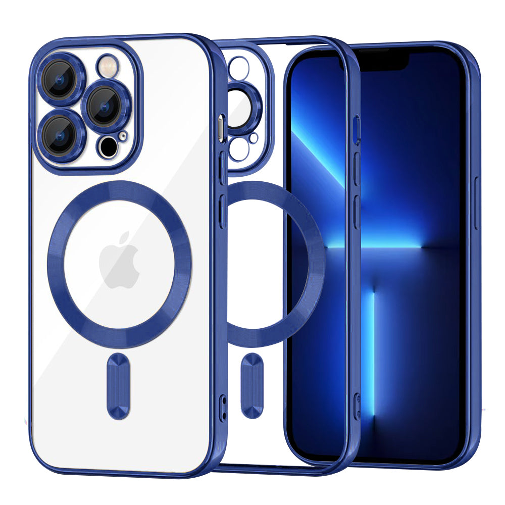 MagSafe tok Apple iPhone 13 Pro Max-hoz, Techsuit, Luxury Crystal, Sötétkék