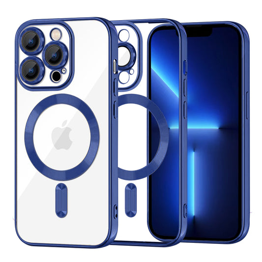 MagSafe tok Apple iPhone 13 Pro Max-hoz, Techsuit, Luxury Crystal, Sötétkék