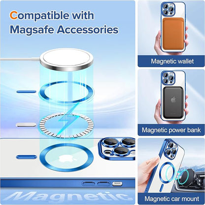 MagSafe tok Apple iPhone 13 Pro Max-hoz, Techsuit, Luxury Crystal, Sötétkék