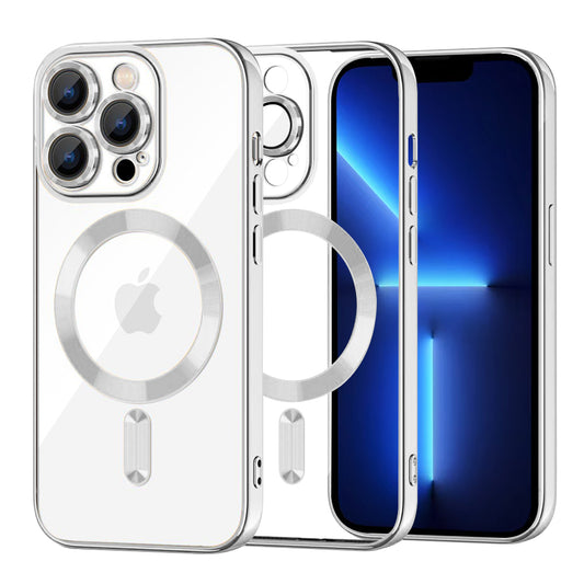 MagSafe tok Apple iPhone 13 Pro Max-hoz, Techsuit, Luxury Crystal, Ezüst