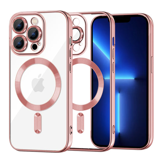 MagSafe tok Apple iPhone 13 Pro Max-hoz, Techsuit, Luxury Crystal, Rózsaszín
