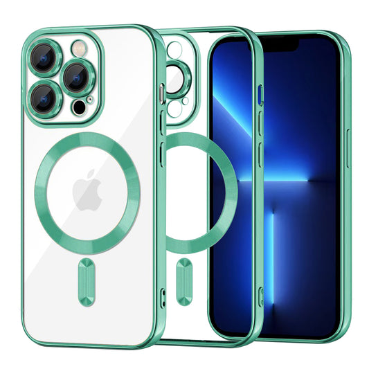 MagSafe tok Apple iPhone 13 Pro Max-hoz, Techsuit, Luxury Crystal, Világos zöld