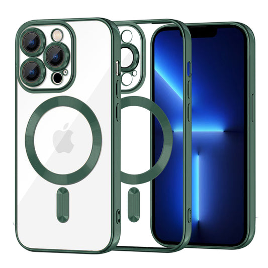 MagSafe tok Apple iPhone 13 Pro Max-hoz, Techsuit, Luxury Crystal, Sötétzöld