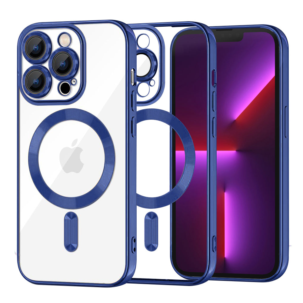 MagSafe Case for Apple iPhone 13 Pro, Techsuit, Luxury Crystal, Dark Blue