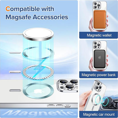 MagSafe tok Apple iPhone 13 Pro-hoz, Techsuit, Luxury Crystal, Ezüst