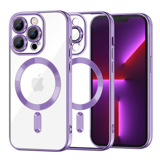 MagSafe tok Apple iPhone 13 Pro-hoz, Techsuit, Luxury Crystal, Világos lila