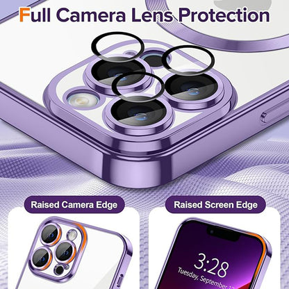 MagSafe Case for Apple iPhone 13 Pro, Techsuit, Luxury Crystal, Light Purple
