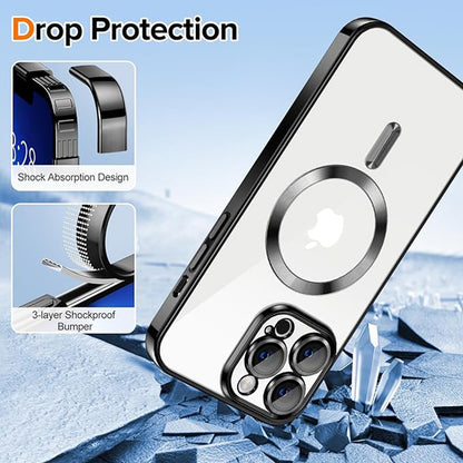 MagSafe tok Apple iPhone 13 Pro-hoz, Techsuit, Luxury Crystal, Fekete