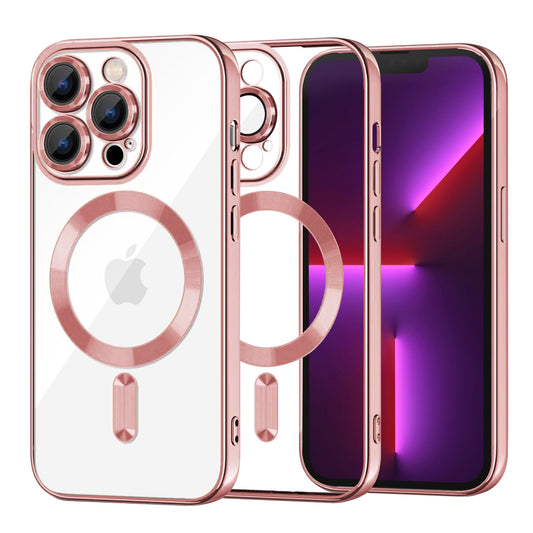 MagSafe tok Apple iPhone 13 Pro-hoz, Techsuit, Luxury Crystal, Rózsaszín