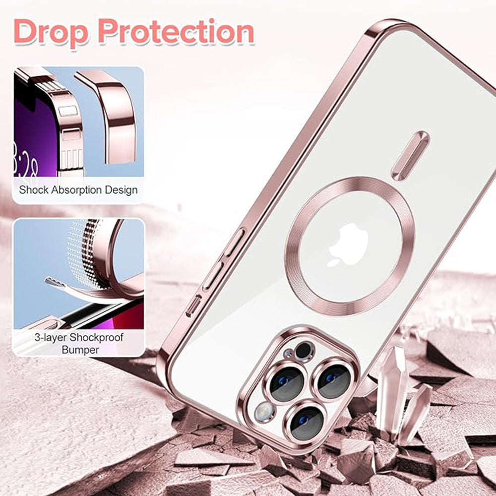 MagSafe Case for Apple iPhone 13 Pro, Techsuit, Luxury Crystal, Pink