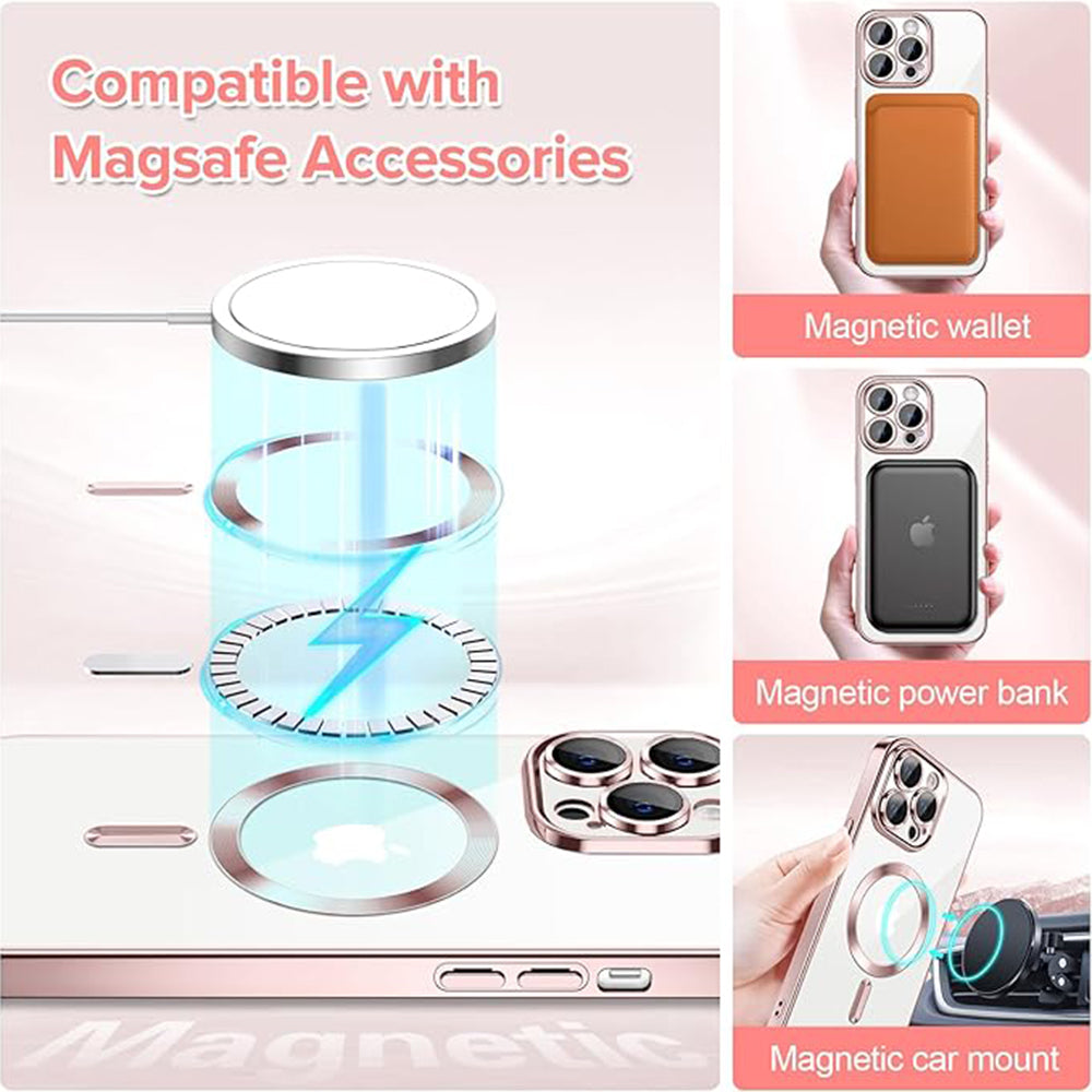 MagSafe Case for Apple iPhone 13 Pro, Techsuit, Luxury Crystal, Pink
