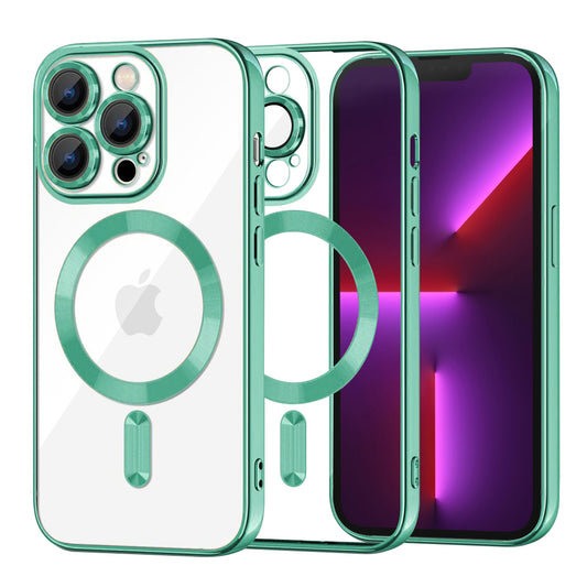 MagSafe tok Apple iPhone 13 Pro-hoz, Techsuit, Luxury Crystal, Világos zöld