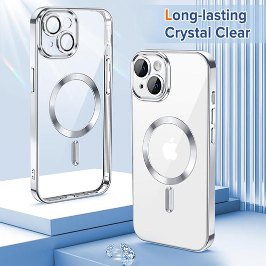 MagSafe tok Apple iPhone 13-hoz, Techsuit, Luxury Crystal, Ezüst