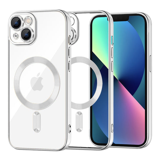 MagSafe tok Apple iPhone 13-hoz, Techsuit, Luxury Crystal, Ezüst