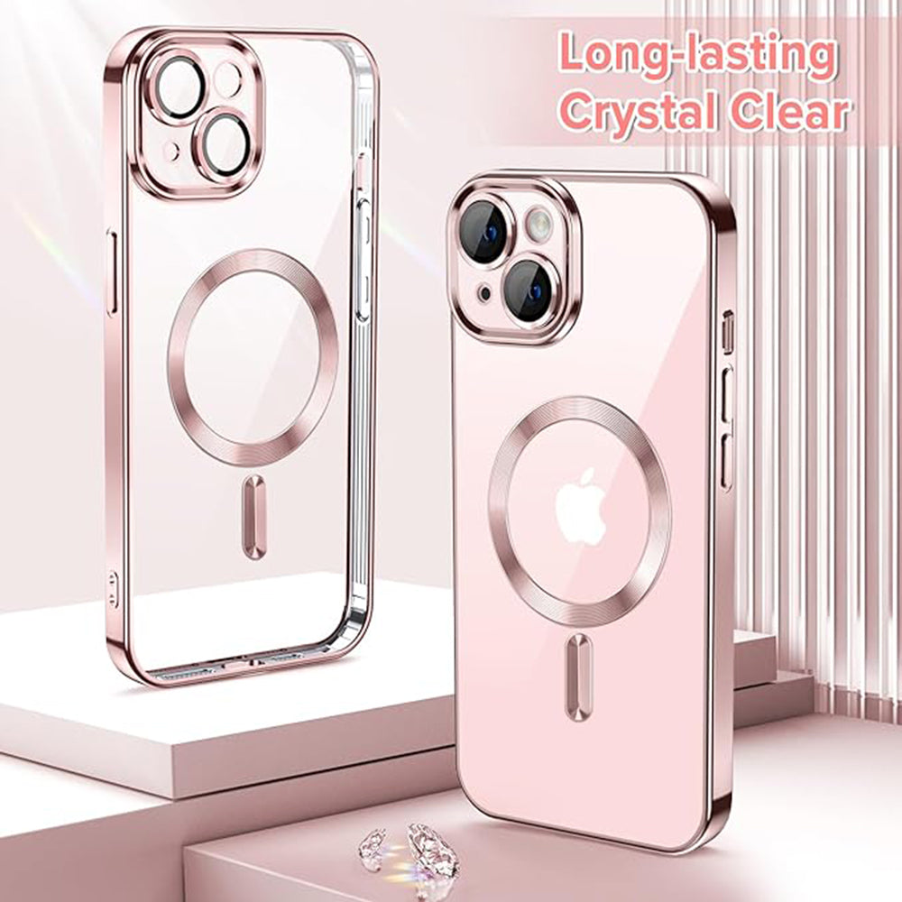 MagSafe tok Apple iPhone 13-hoz, Techsuit, Luxury Crystal, Rózsaszín