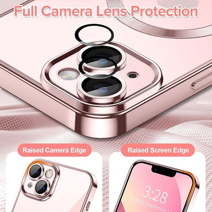 MagSafe tok Apple iPhone 13-hoz, Techsuit, Luxury Crystal, Rózsaszín
