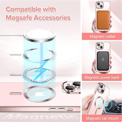 MagSafe tok Apple iPhone 13-hoz, Techsuit, Luxury Crystal, Rózsaszín