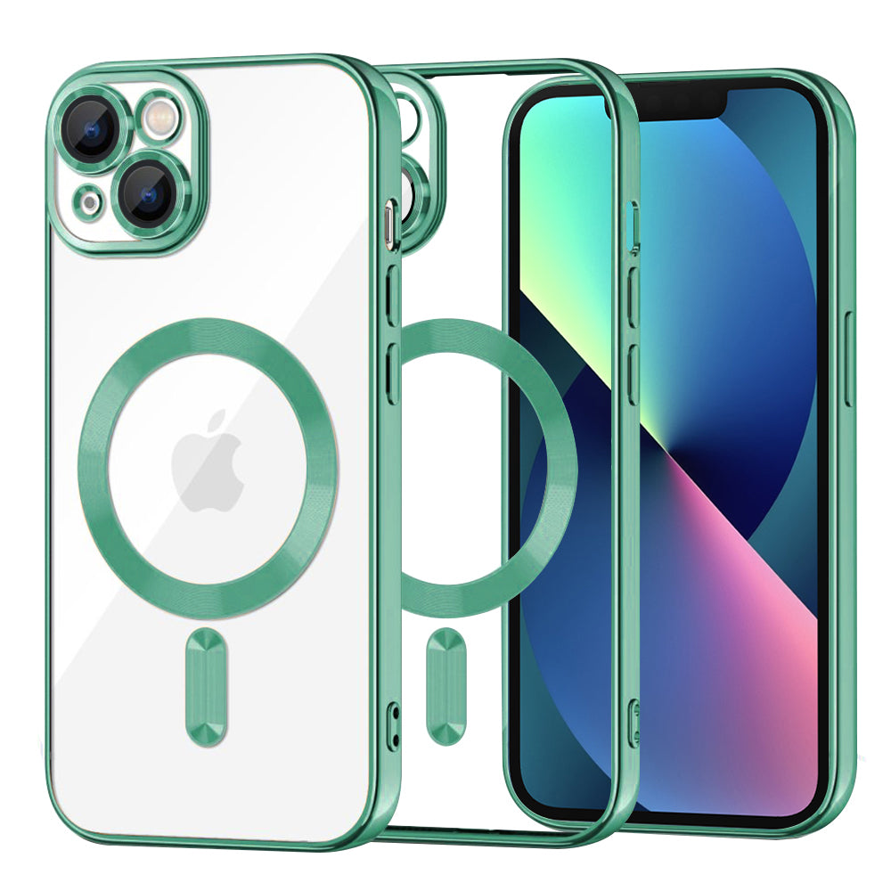 MagSafe tok Apple iPhone 13-hoz, Techsuit, Luxury Crystal, Világos zöld
