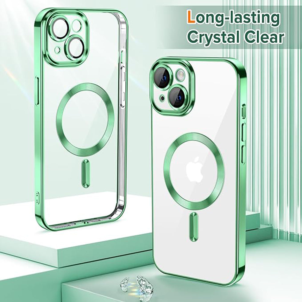 MagSafe tok Apple iPhone 13-hoz, Techsuit, Luxury Crystal, Világos zöld