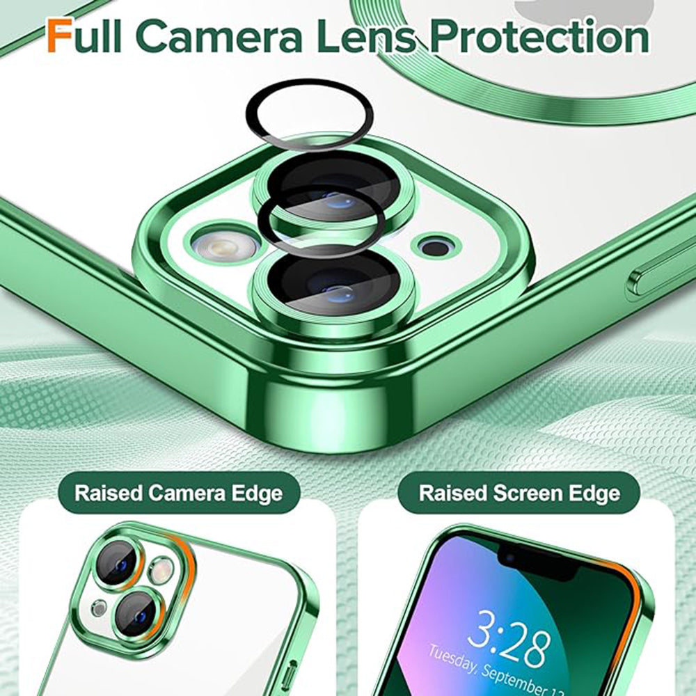 MagSafe tok Apple iPhone 13-hoz, Techsuit, Luxury Crystal, Világos zöld