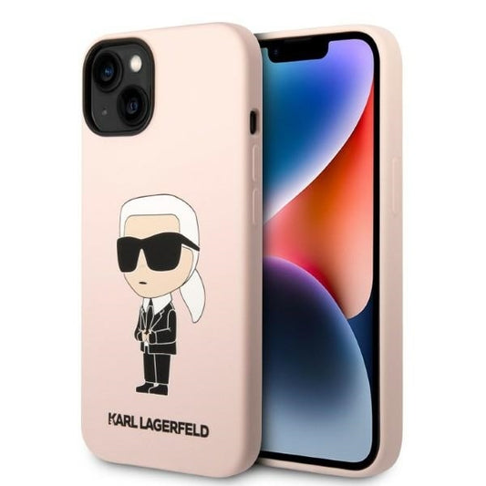 MagSafe tok Apple iPhone 14-hez, Karl Lagerfeld, Ikonik Karl szilikon, Rózsaszín