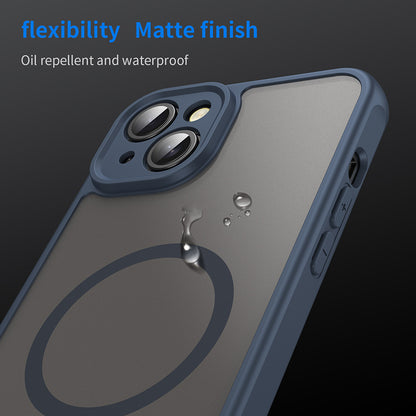 MagSafe Case for Apple iPhone 14 Plus, Techsuit, HaloFrost II, Navy Blue