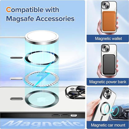 MagSafe tok Apple iPhone 14 Plus-hoz, Techsuit, Luxury Crystal, Fekete