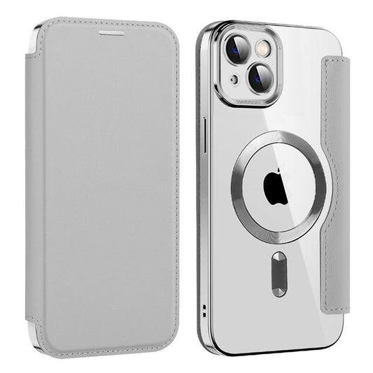 MagSafe tok Apple iPhone 14 Plus-hoz, Techsuit, SmartMag Book, Szürke
