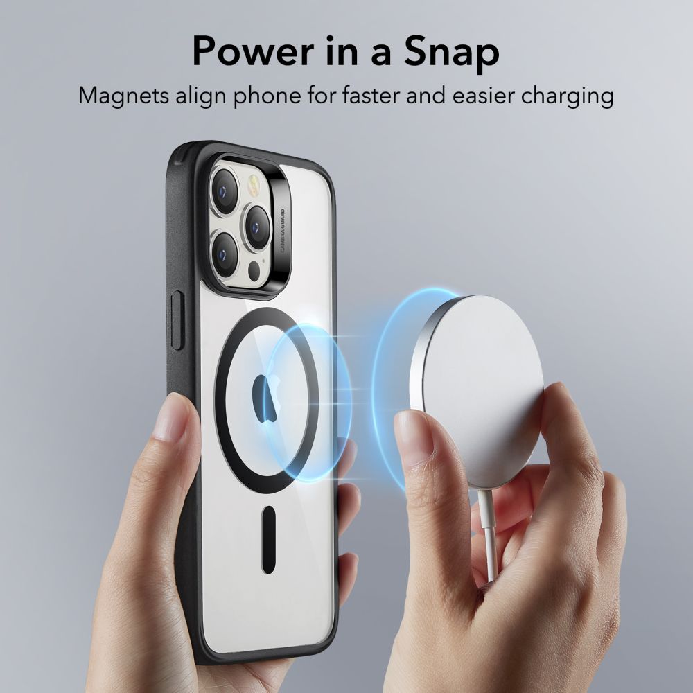 MagSafe tok Apple iPhone 14 Pro-hoz, ESR, Classic Hybrid, Fekete Átlátszó